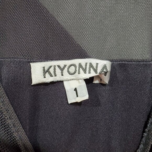 Kiyonna Women Essential Stretch Gray Mesh Overlay Ruched Draped Midi Dress Sz 1X - Picture 10 of 16
